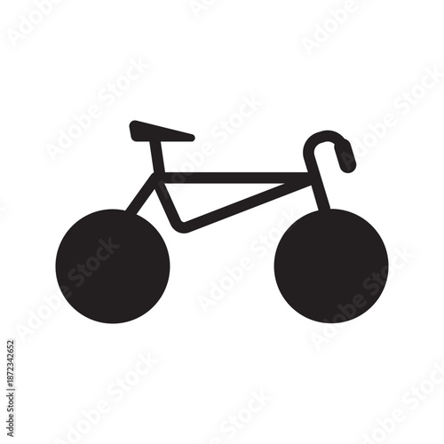 Minimalist graphic illustration of a modern bicycle silhouette, perfectly capturing the essence of cycling, urban commuting, and active lifestyle as a versatile design element