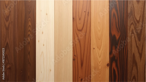 Collection of wooden planks. Wooden background. Wood planks with natural pattern. 