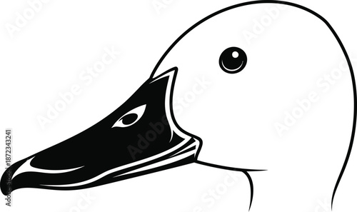 duck bill silhouette on white background