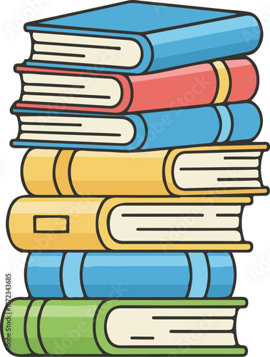 stacked book Colorful reading book set,book vector set