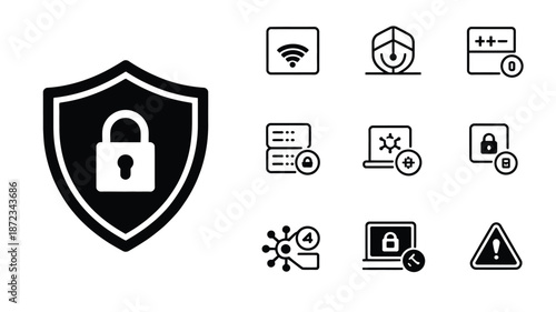 Cyber Security Line Icon Set