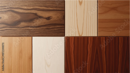 Quadro em tela Collection of wood textures