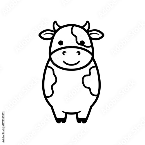 Cute Dairy Cow Farm Animal Vector Art