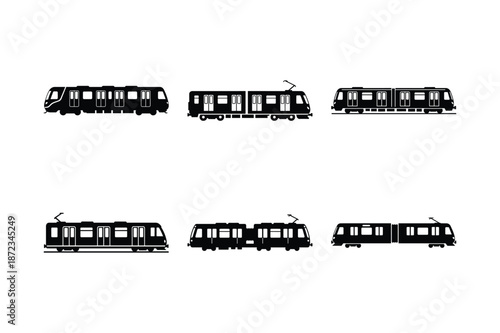 Urban Metro Train Transport Silhouette