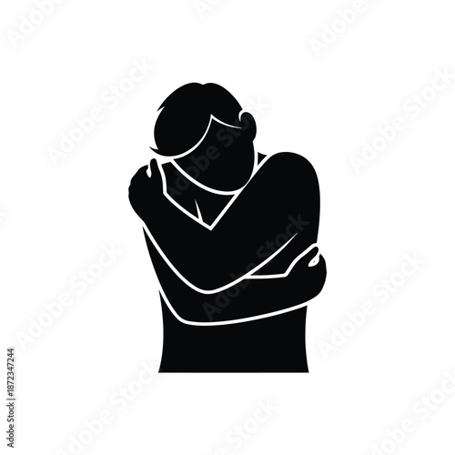Graphic illustration of a person shivering or expressing sadness and loneliness