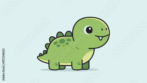 Cartoon Dinosaur Character with Spiky Back.