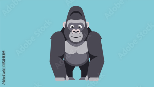 Cartoon Gorilla Wearing Hoodie Standing.
