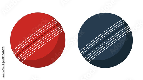 Vector graphics of red and blue circles with diagonal striped patterns on a white background.