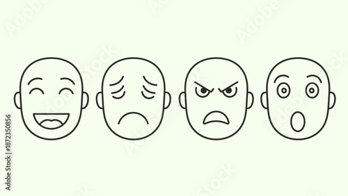 Facial Expressions Showing Different Emotions.