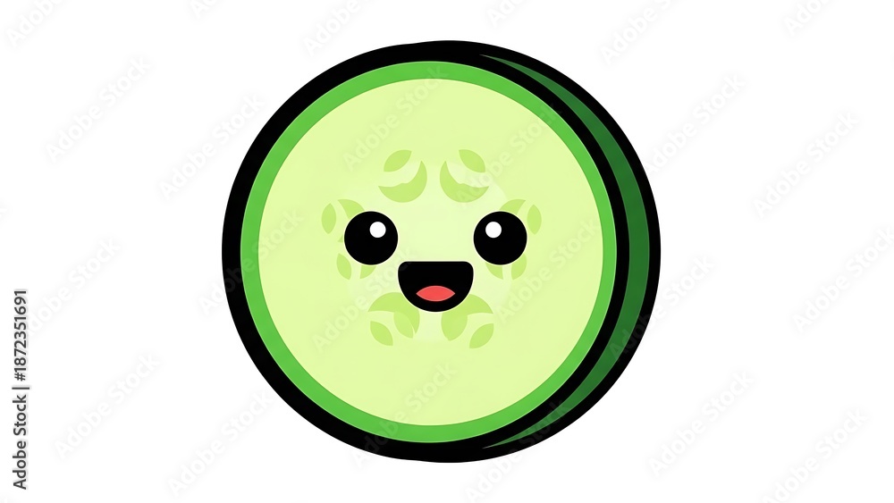 Fototapeta premium Cartoon Avocado Face with Happy Expression.