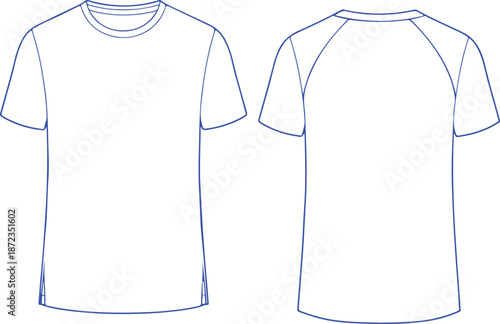 Basic t-shirt design outline vector illustration