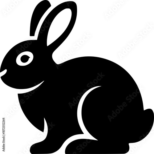 Cute cartoon rabbit vector illustration with happy ears and playful style