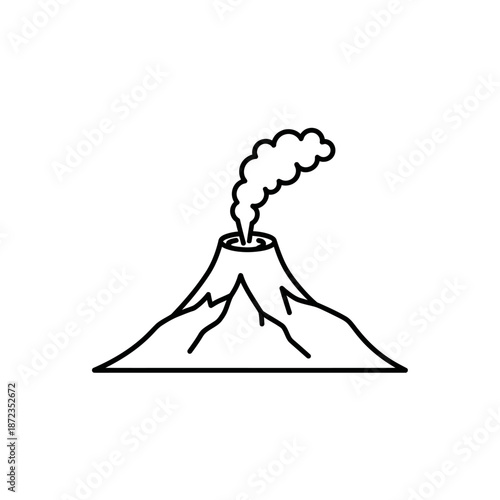 Volcano Eruption Icon with Lava and Geological Concept