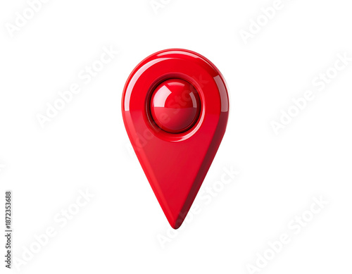 3D red location icon on a transparent background, simple design isolated on transpare Free Download 3D red location icon on a transparent background, simple design isolated on transpare - GFXLoad