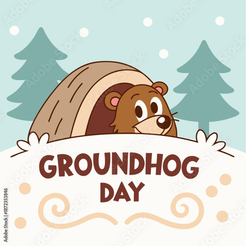 groundhog-day-banner-vector-with-groundhog-and-snow