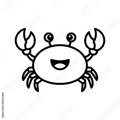 Friendly Cartoon Crab With Pincers Vector Art