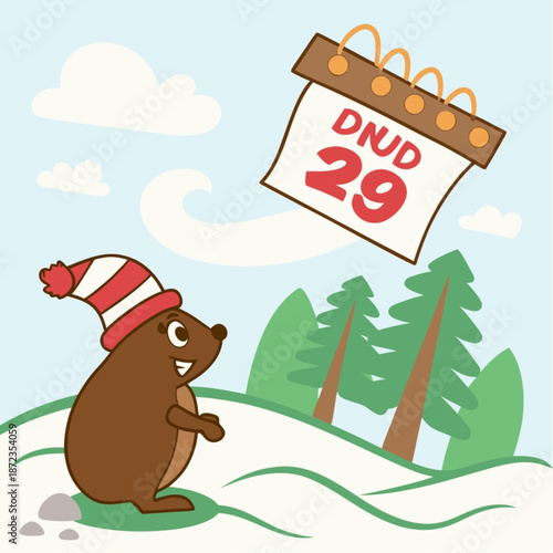 groundhog-day-banner-vector-with-groundhog-and-snow
