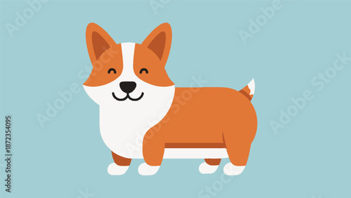 Corgi Dog Cartoon Character Illustration.