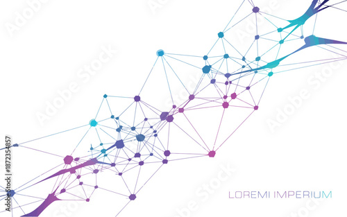 Abstract network connections and futuristic digital data flow