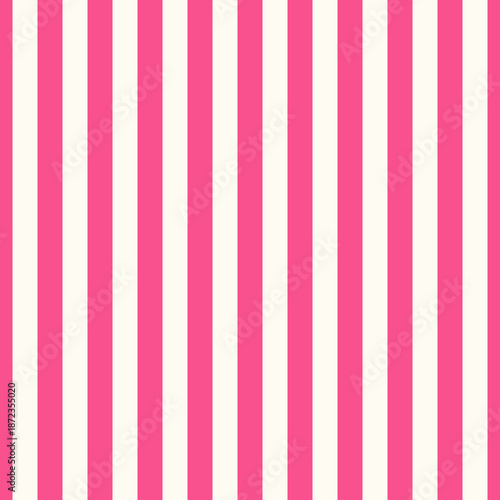 Seamless Hot Pink and White Vertical Stripes Pattern - Vibrant Summer Candy Stripe Background - Preppy Nautical Digital Paper