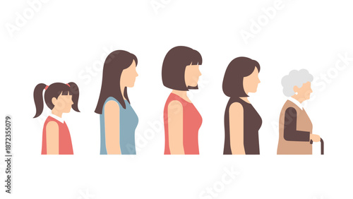 Illustration of Women at Different Life Stages.