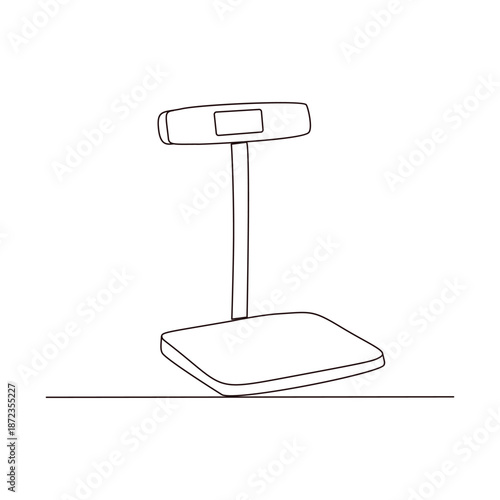 Minimalist Professional medical weight scale line art Illustration