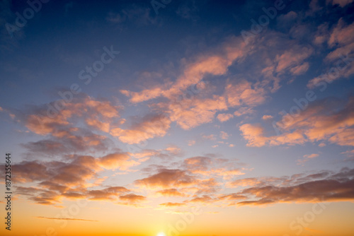 Beautiful color evening sky and amazing clouds