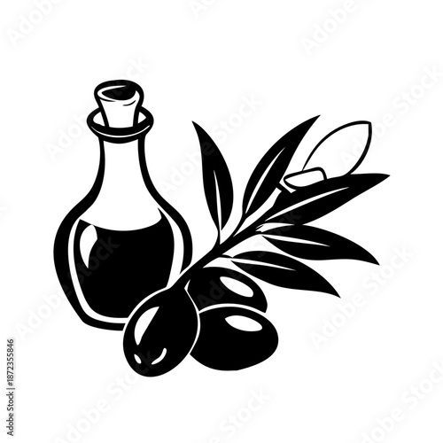 Vector illustration of the olive and olive oil concept.