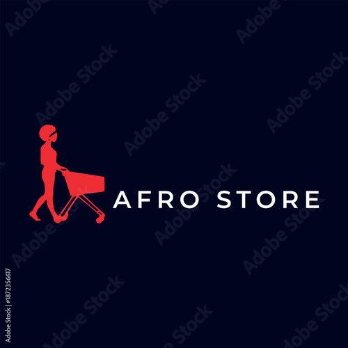 afro fashion store logo design vector