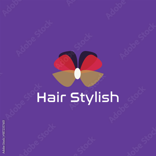 hair cutting hair salon and body hair removal logo design vector