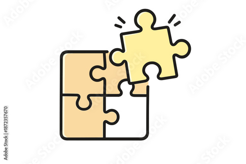 Puzzle piece is being added to a larger puzzle during a fun activity in a bright space with natural light