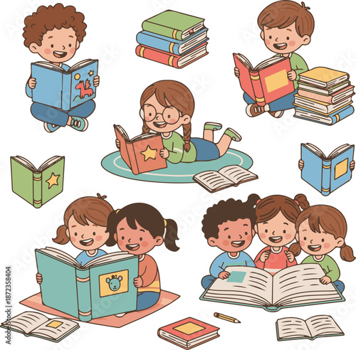 book icon,open book baby with friends reading book,kids stack book set,story book illustration book clipart,story book
