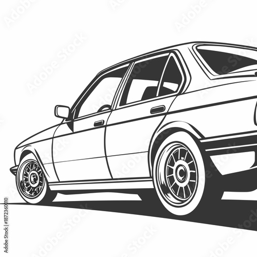 Classic car in black and white