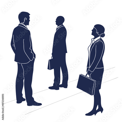 Professionals waiting in line