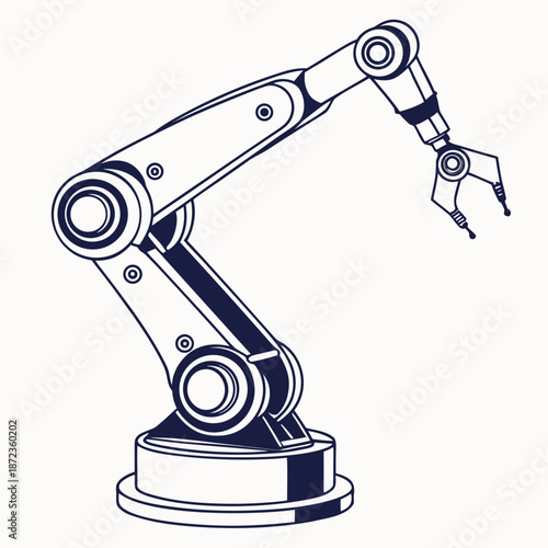 Industrial robot arm in action