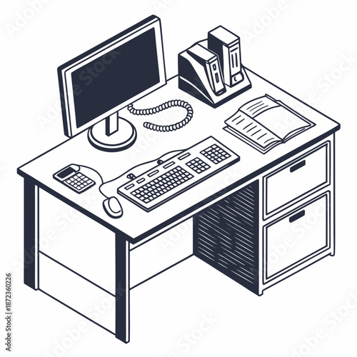 Organized office workstation