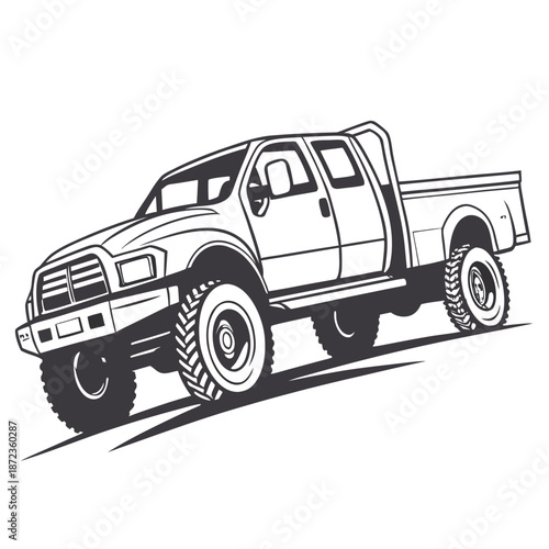 Illustrated off-road truck