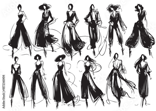 Fashion models. Sketch. Abstract