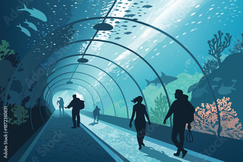Underwater Glass Tunnel Shopping