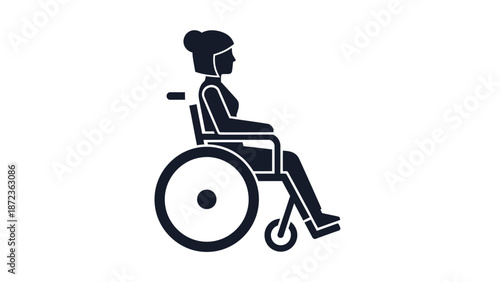 Woman Sitting in a Wheelchair Illustration.