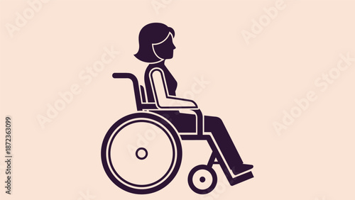 Woman Sitting in a Wheelchair Illustration.