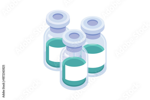 Vaccine bottles with blank labels