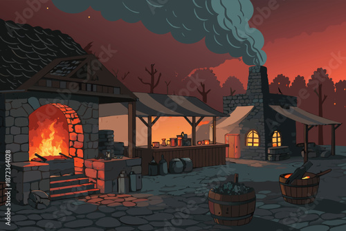 Volcanic Forge Night Tool Exchange Realisti