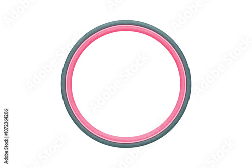 Pink hula hoop on white background