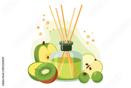 Fresh fruit scented reed diffuser for home