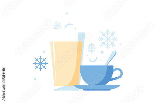 Warm beverage on a cold winter day