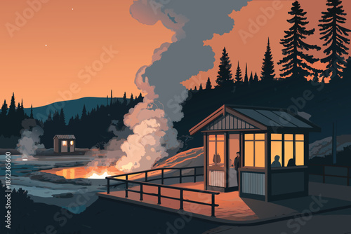 Volcano Rim Hot Spring Ticket Economy