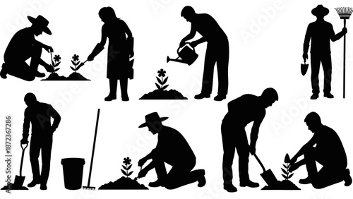 Human Evolution Silhouette Icon Set – Ape to Modern Man Progression for Science & Education Design