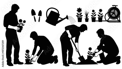 Human Evolution Silhouette Icon Set – Ape to Modern Man Progression for Science & Education Design