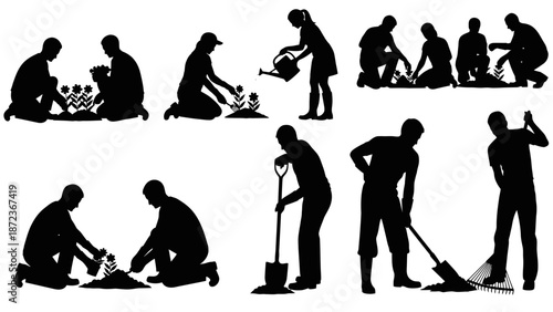 Human Evolution Silhouette Icon Set – Ape to Modern Man Progression for Science & Education Design
